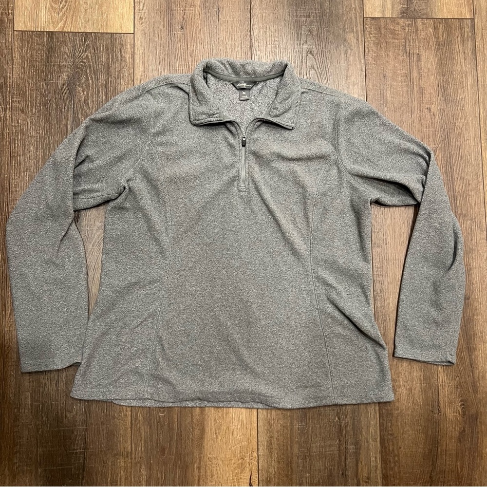Eddie Bauer Gray Quarter Zip Fleece